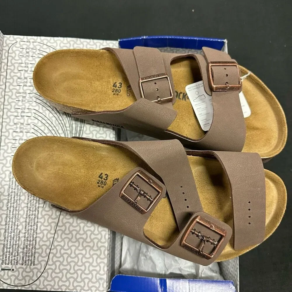 New Birkenstock Arizona BS Habana Brown Leather Sandals 43